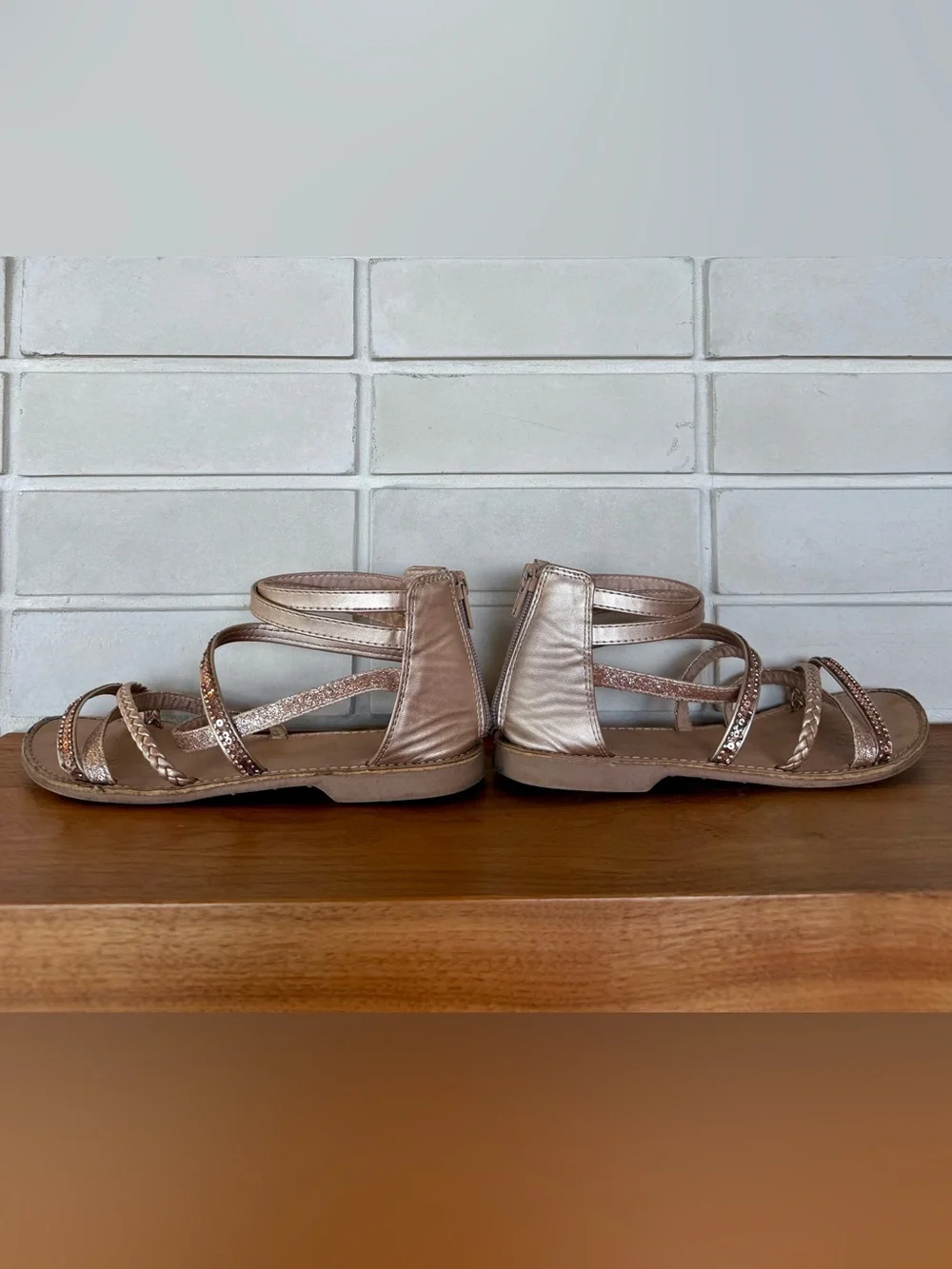 Kelly & Katie Beaded Strapped Sandals * Rose Gold * Girls Size 4